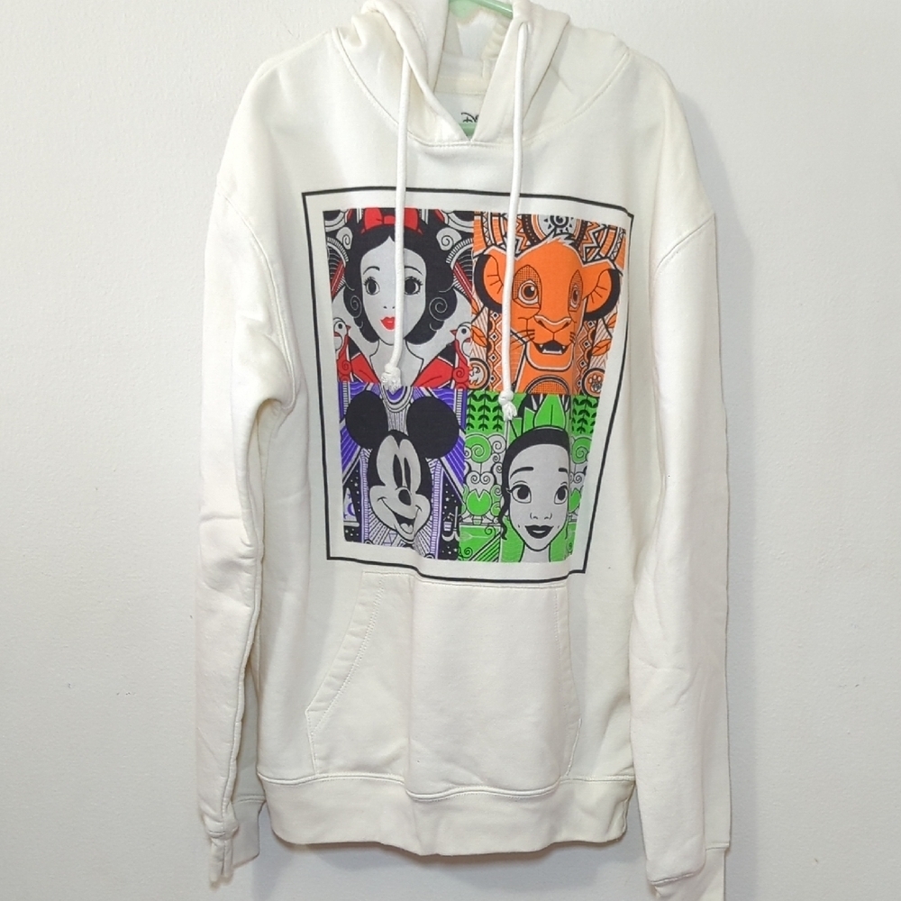 Disney 100 Hoodie Snow White Simba Mickey Mouse Princess Tiana Adult Size XS